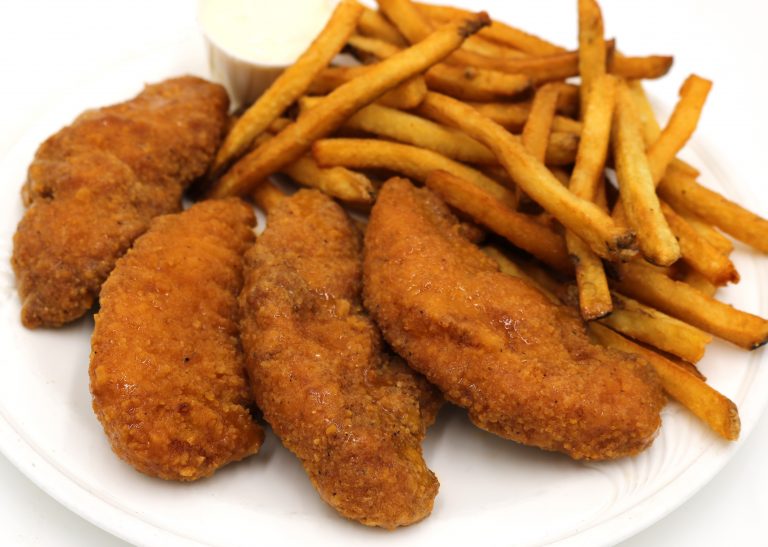 Fireside Welland restaurant buffalo chicken fingers with fresh cut fries