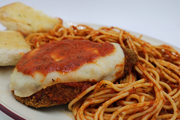 Fireside Welland restaurant chicken parmesan with spaghetti