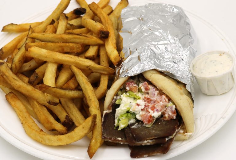 Fireside Welland restaurant lunch special gyro with fresh cut fries