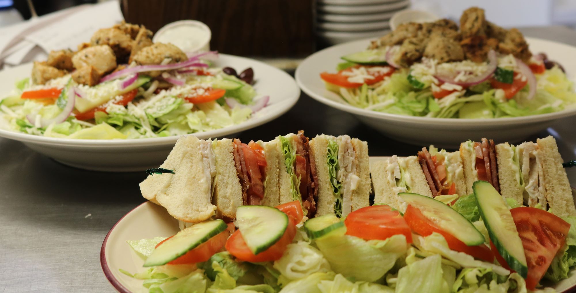 Fireside Welland Restaurant club house sandwich with chef's salad